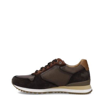 Josef Seibel Men's Axel 01 Lace Sneaker in Brown Moro Suede