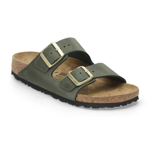 Birkenstock Women's Arizona Oiled Leather Sandal in Thyme