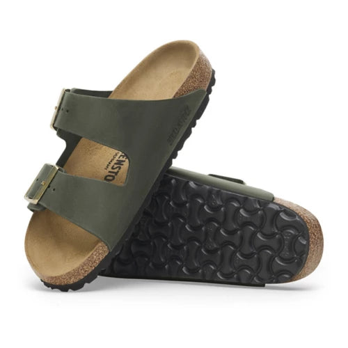 Birkenstock Women's Arizona Oiled Leather Sandal in Thyme