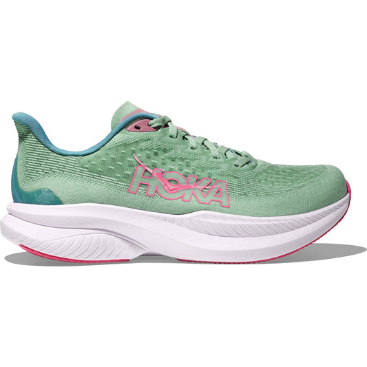 Hoka Women's Mach 6 Sneaker in Jadeite/Alpine Blue