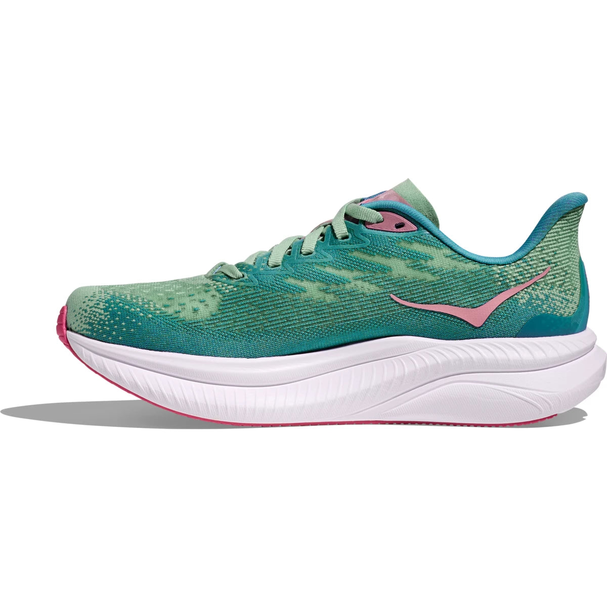 Hoka Women's Mach 6 Sneaker in Jadeite/Alpine Blue