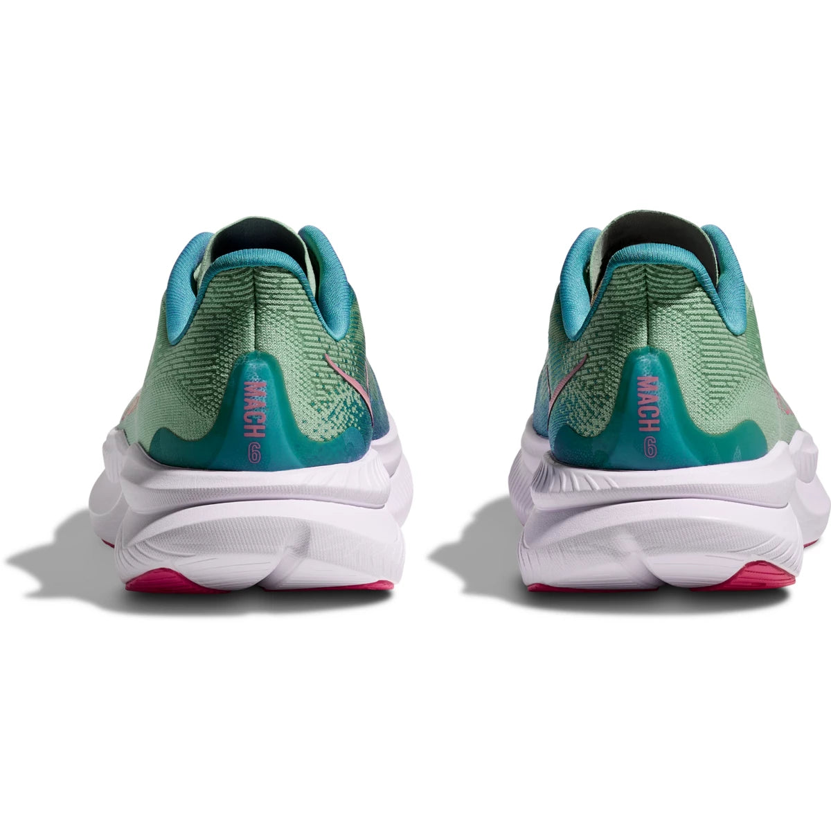 Hoka Women's Mach 6 Sneaker in Jadeite/Alpine Blue