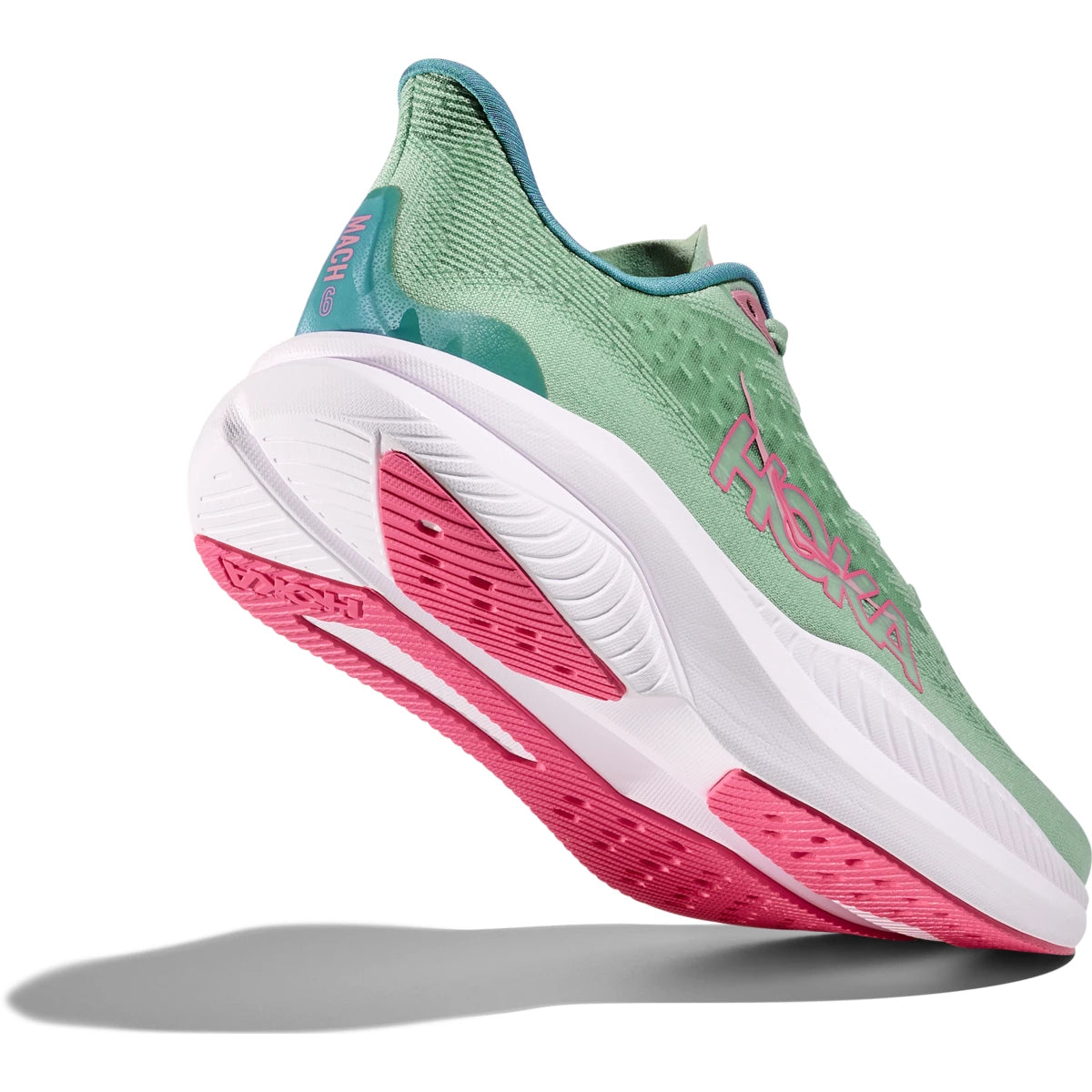 Hoka Women's Mach 6 Sneaker in Jadeite/Alpine Blue