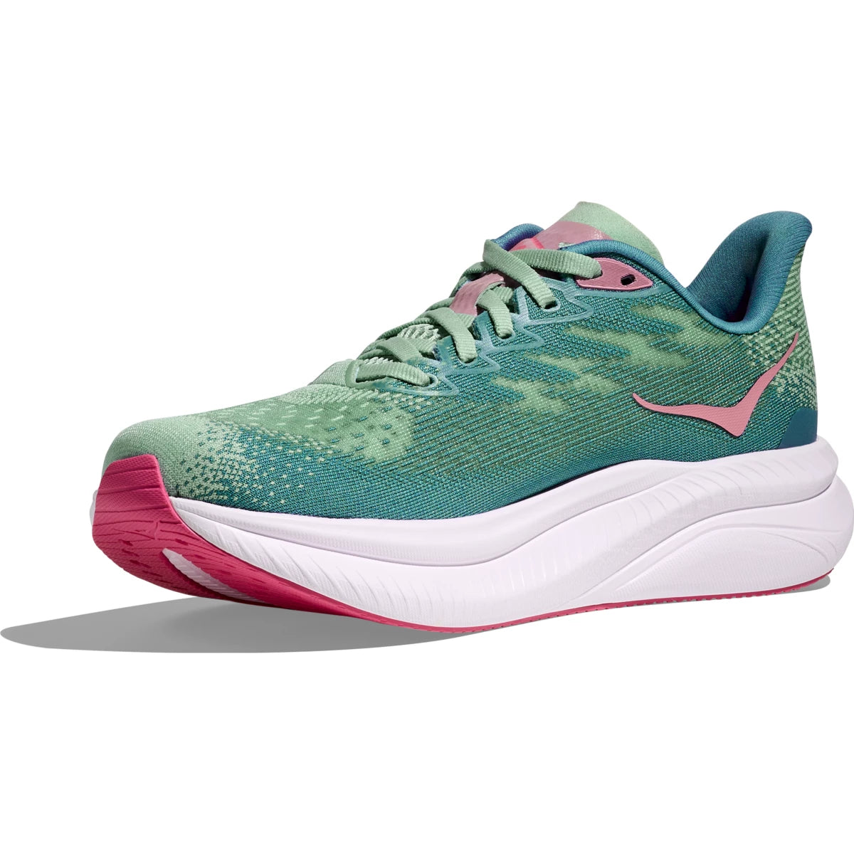 Hoka Women's Mach 6 Sneaker in Jadeite/Alpine Blue