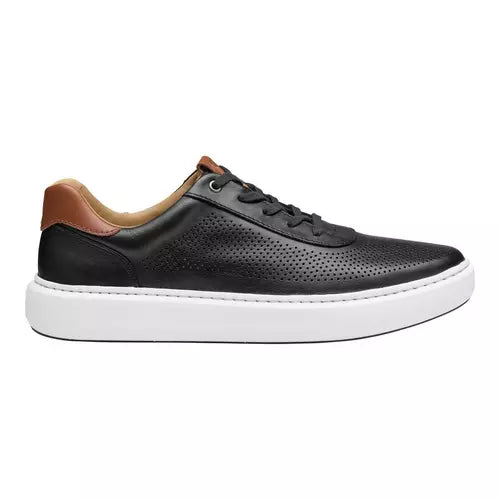 Johnston & Murphy Men's Anders Perfed U-Throat Sneakers in Black Full-Grain Leather