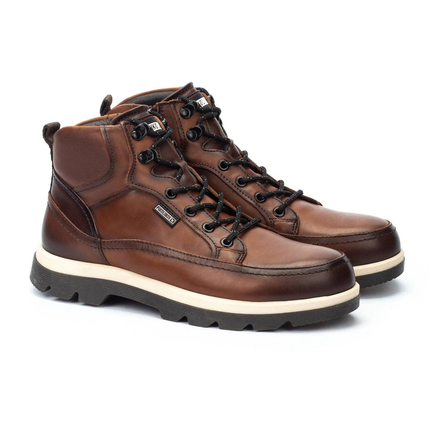 Pikolinos Men's Vigo Side Zip Lace Boot in Cuero Dark Tan