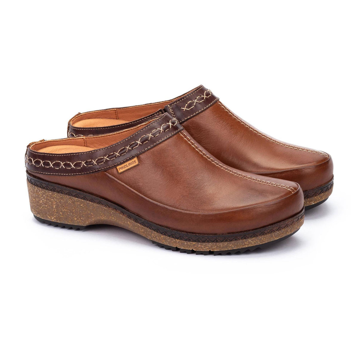 Pikolinos Women's Granada Heeled Clog in Cuero Tan