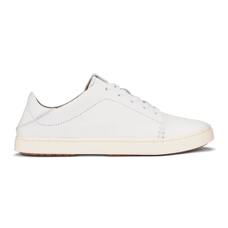 OluKai Women's Pehuea Lī ‘Ili Leather Sneaker in White