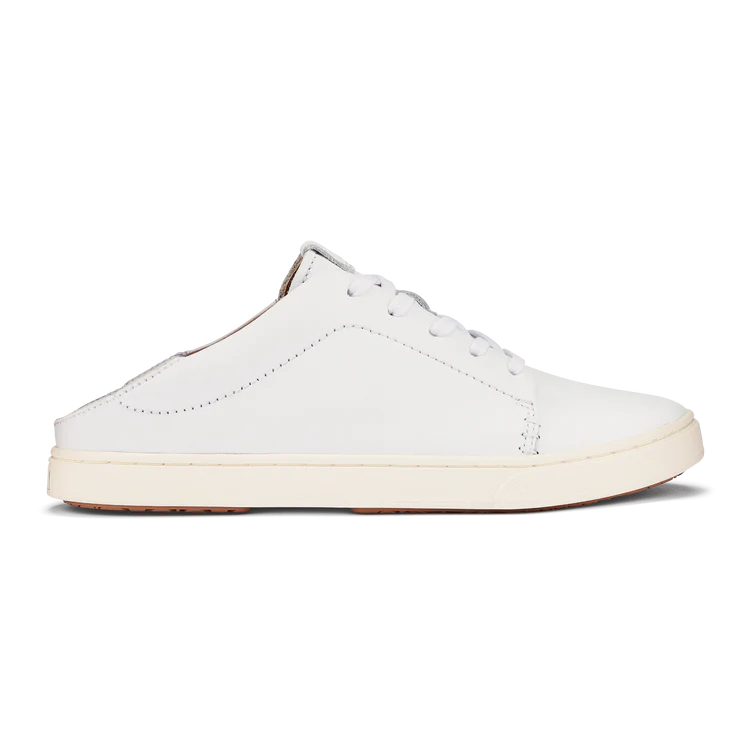 OluKai Women's Pehuea Lī ‘Ili Leather Sneaker in White