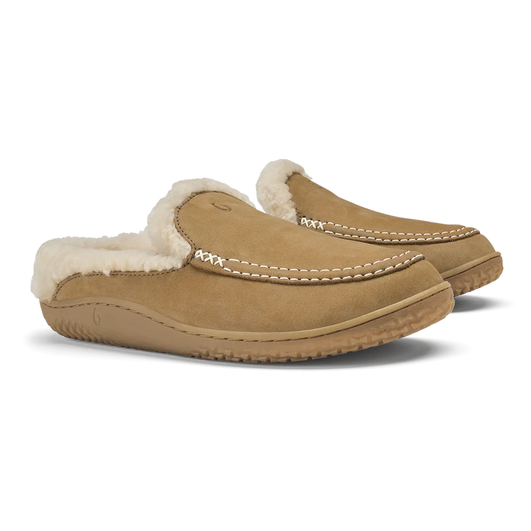 OluKai Women's Nohea Kolo Slde Mule Slipper in Tan/Tan