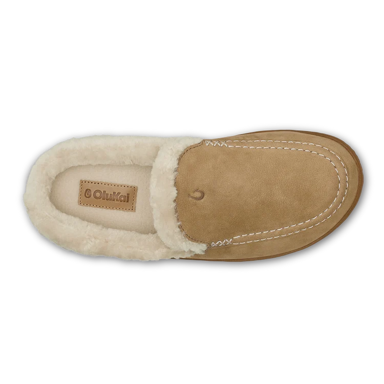 OluKai Women's Nohea Kolo Slde Mule Slipper in Tan/Tan