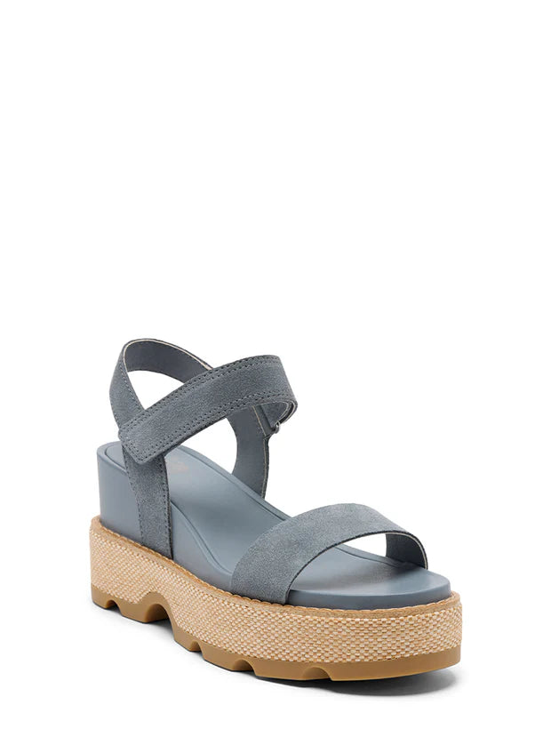 Sorel Women's Joanie IV Y Strap Wedge Sandal in Ash Gray/Gum