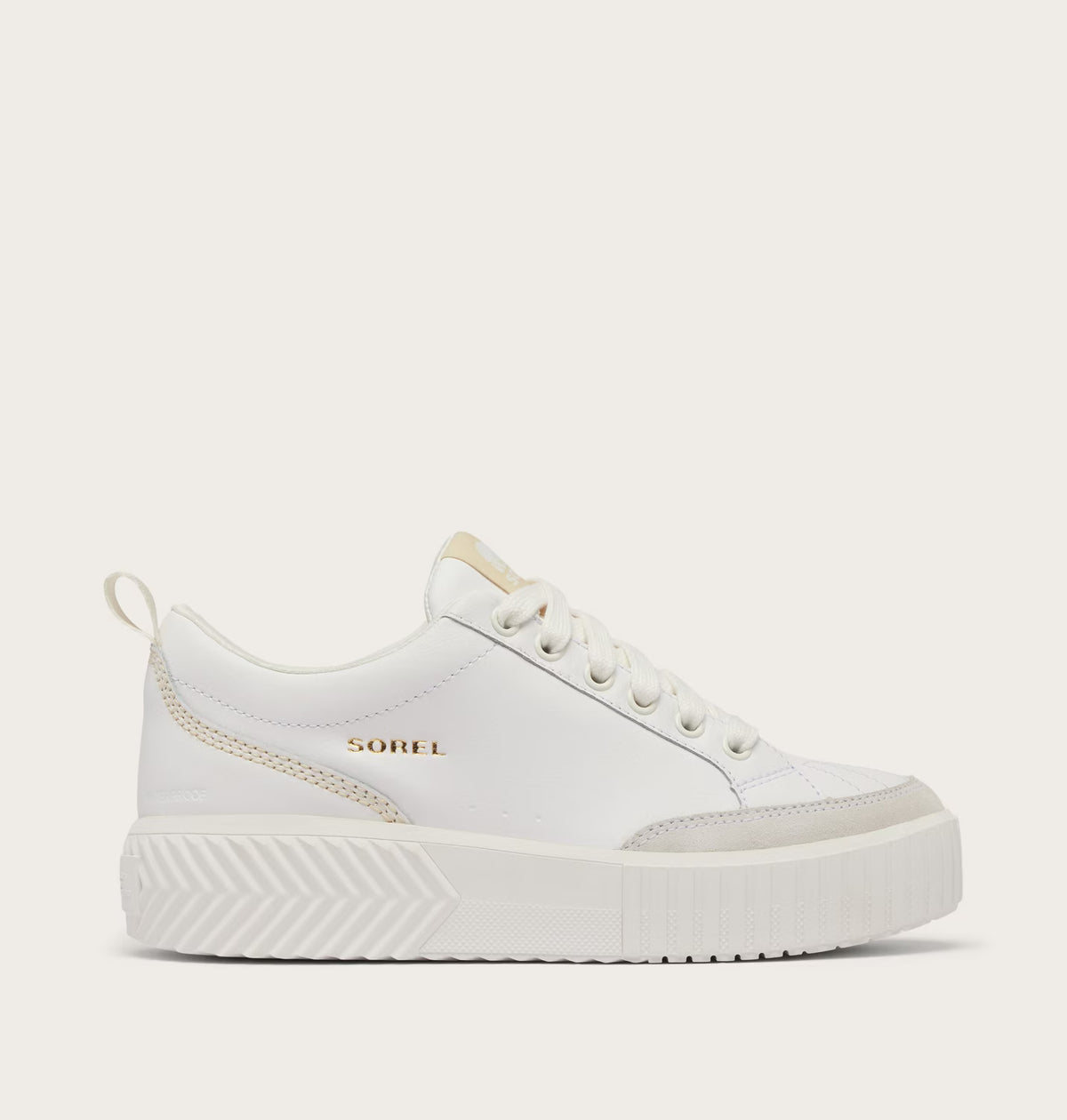 Sorel Women's Ona Ave Low Waterproof Sneaker in Sea Salt, Bleached Ceramic