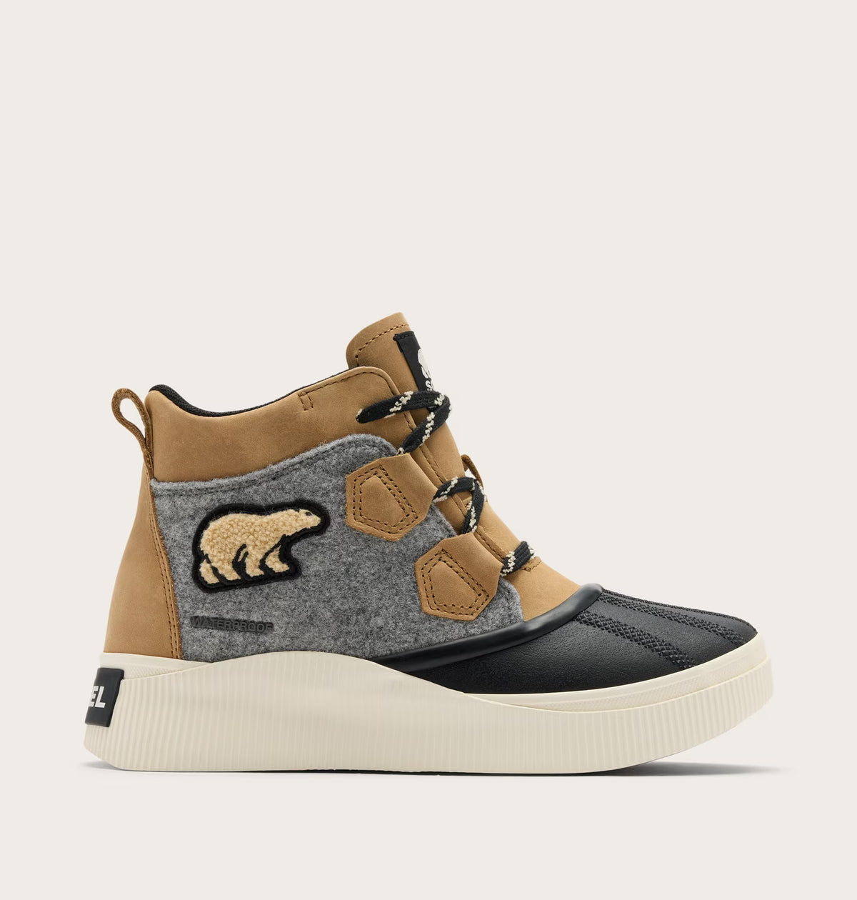 Sorel Women's Out N About IV Classic Waterproof Boot in Caribou Buff/Black