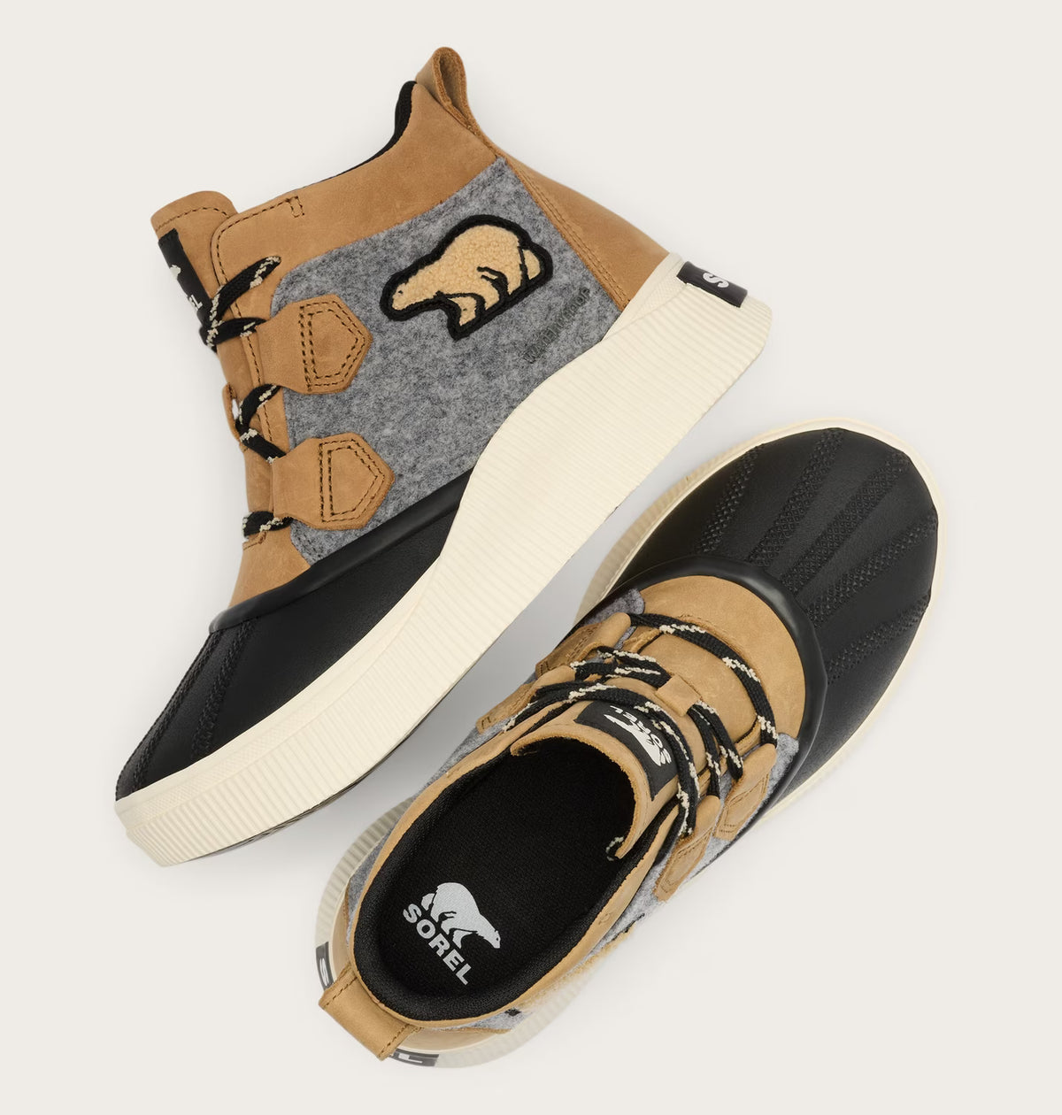 Sorel Women's Out N About IV Classic Waterproof Boot in Caribou Buff/Black