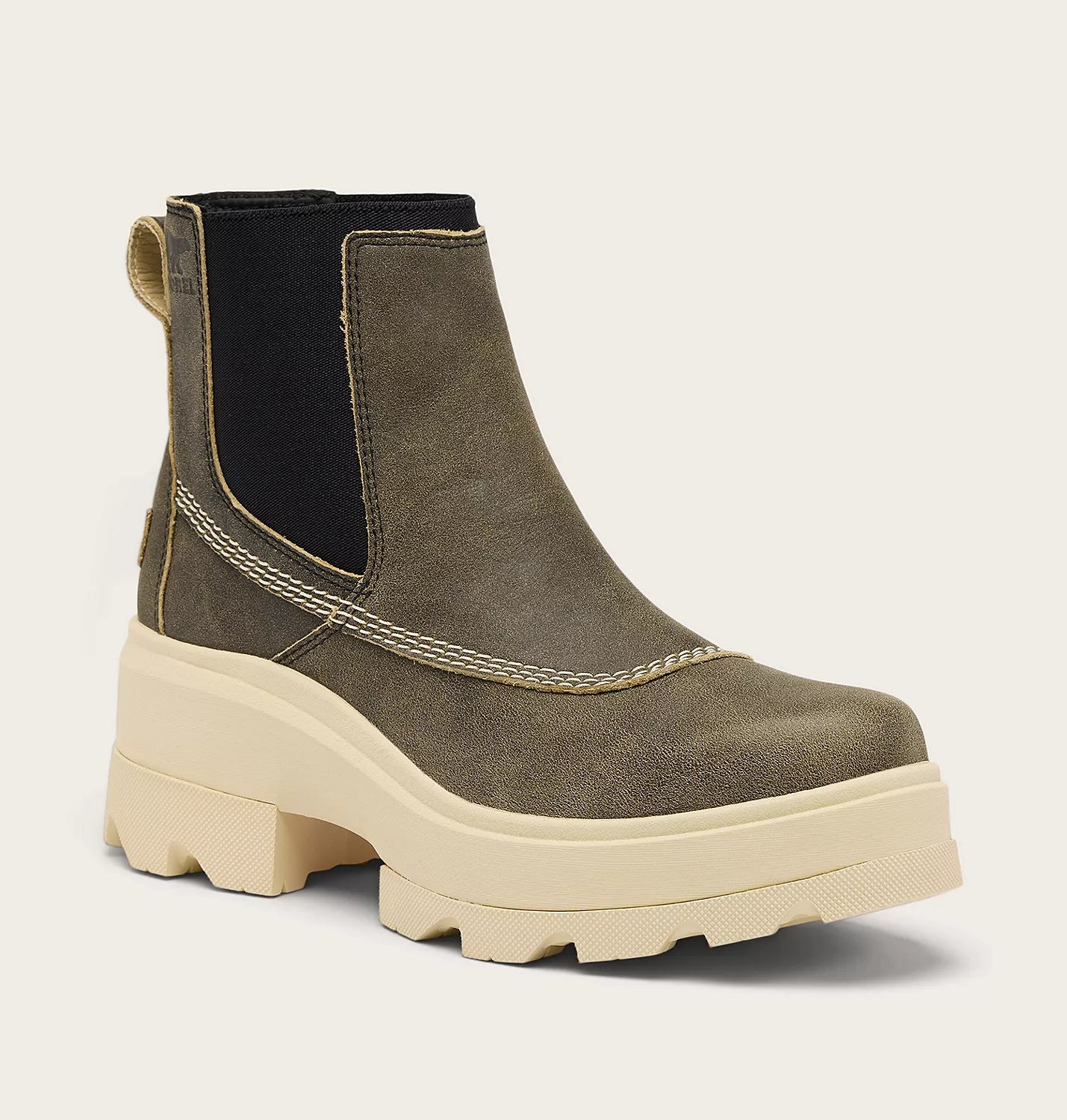 Sorel Women's Joan FRWD Chelsea Boot in Canoe/Bleached Ceramic