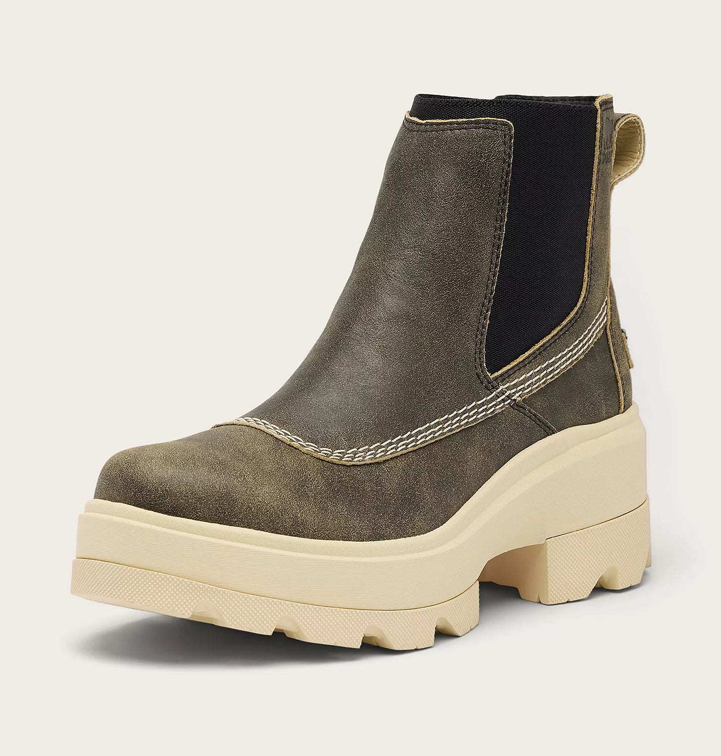 Sorel Women's Joan FRWD Chelsea Boot in Canoe/Bleached Ceramic