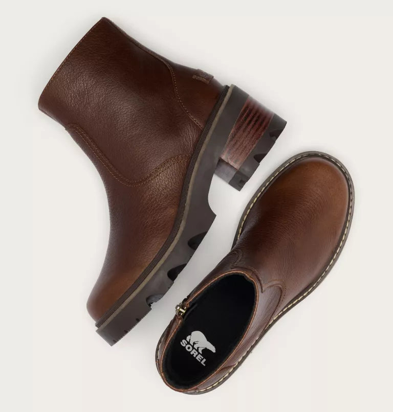 Sorel Women's Joan Now Zip Bootie in Tobacco/Blackened Brown