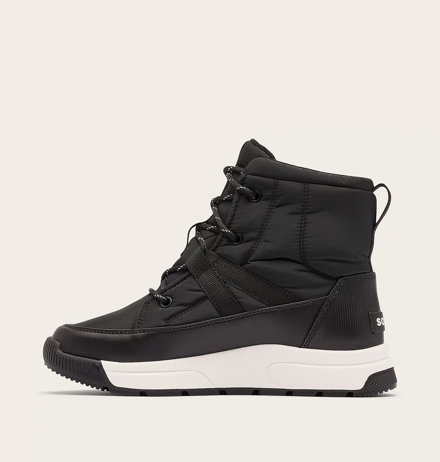 Sorel Women's Whitney III Mid Waterproof Boot in Black/Sea Salt