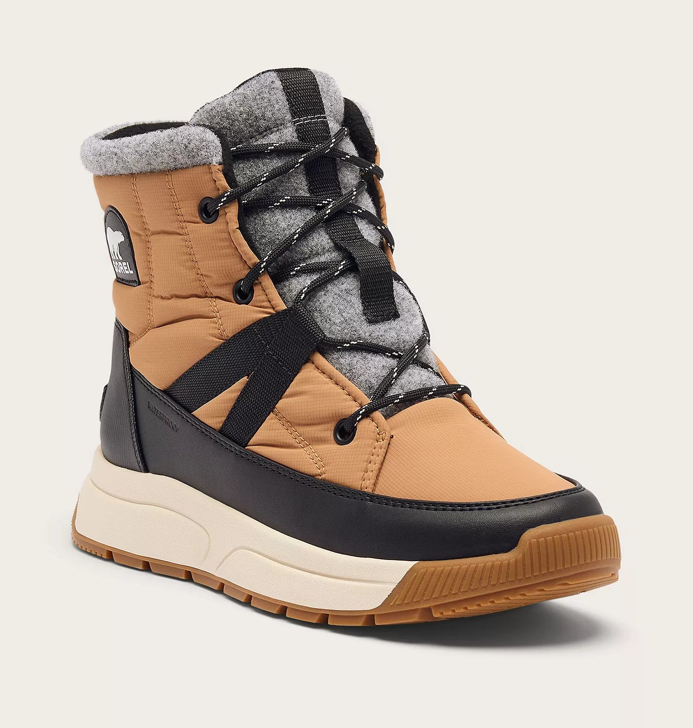 Sorel Women's Whitney III Mid Waterproof Boot in Tawny Buff/Black