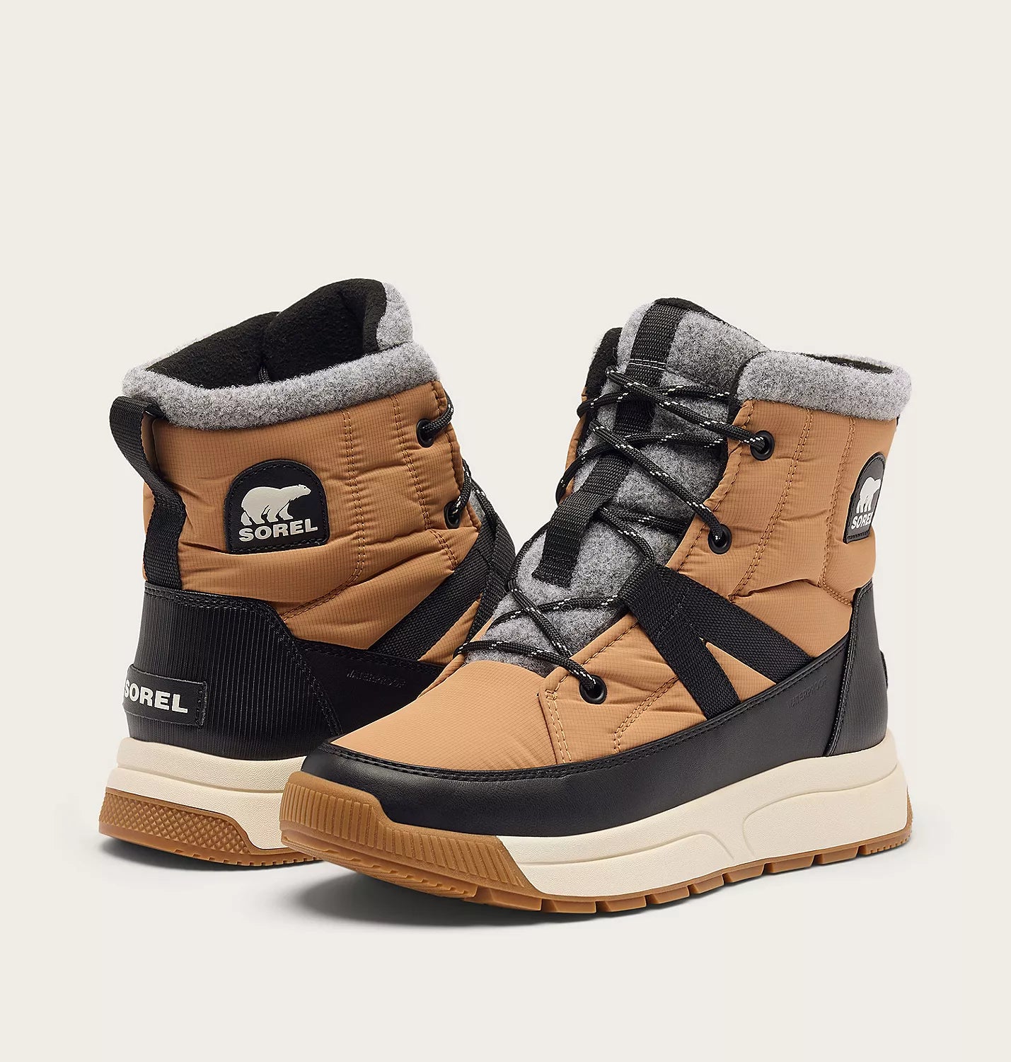 Sorel Women's Whitney III Mid Waterproof Boot in Tawny Buff/Black