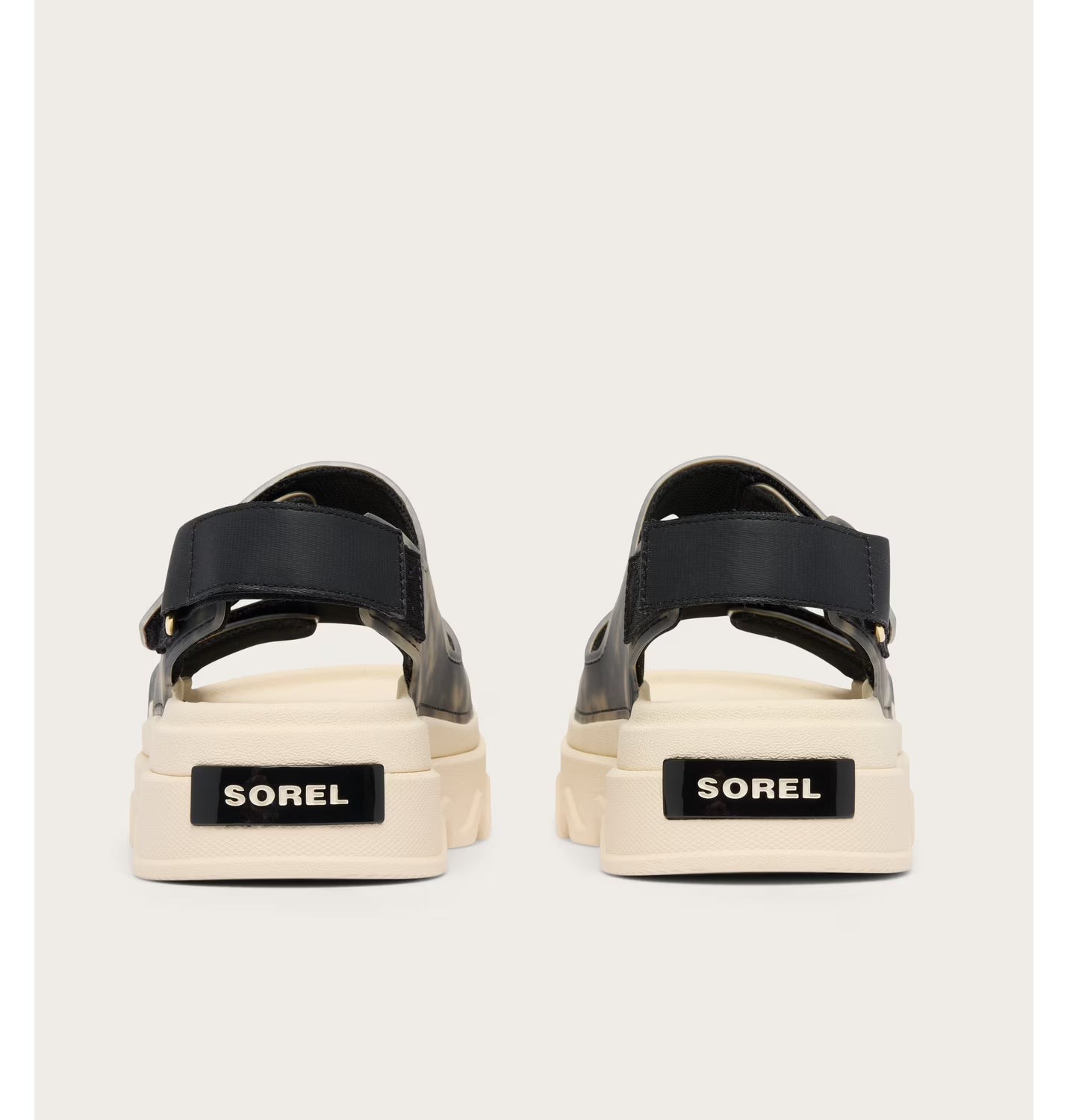 Sorel Women's Kinetic Sunchase Ankle Strap Sandal in Black/Chalk