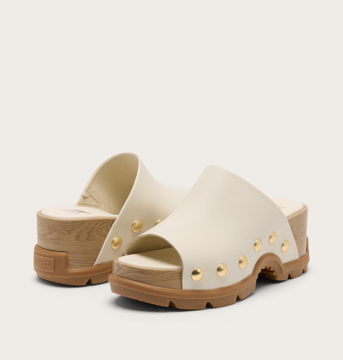 Sorel Women's Roam'n Heeled Slide Sandal in Chalk/Gum