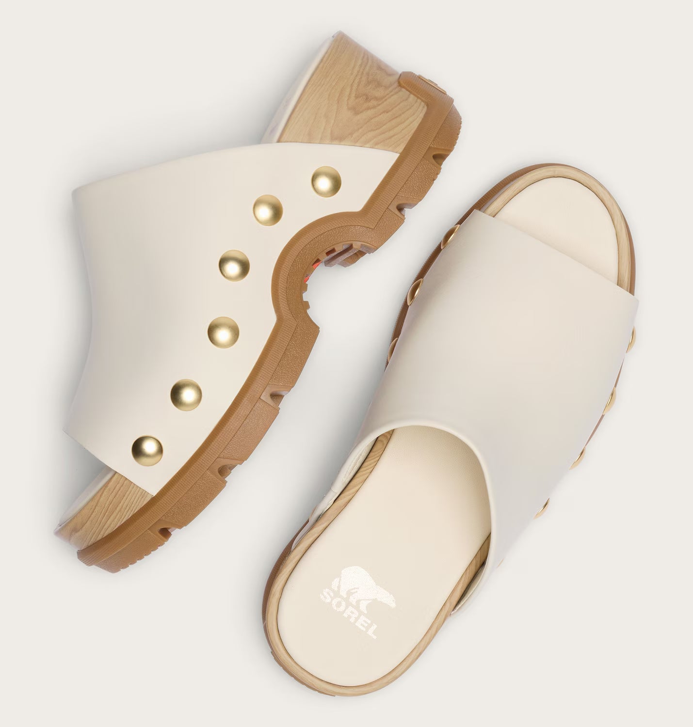 Sorel Women's Roam'n Heeled Slide Sandal in Chalk/Gum