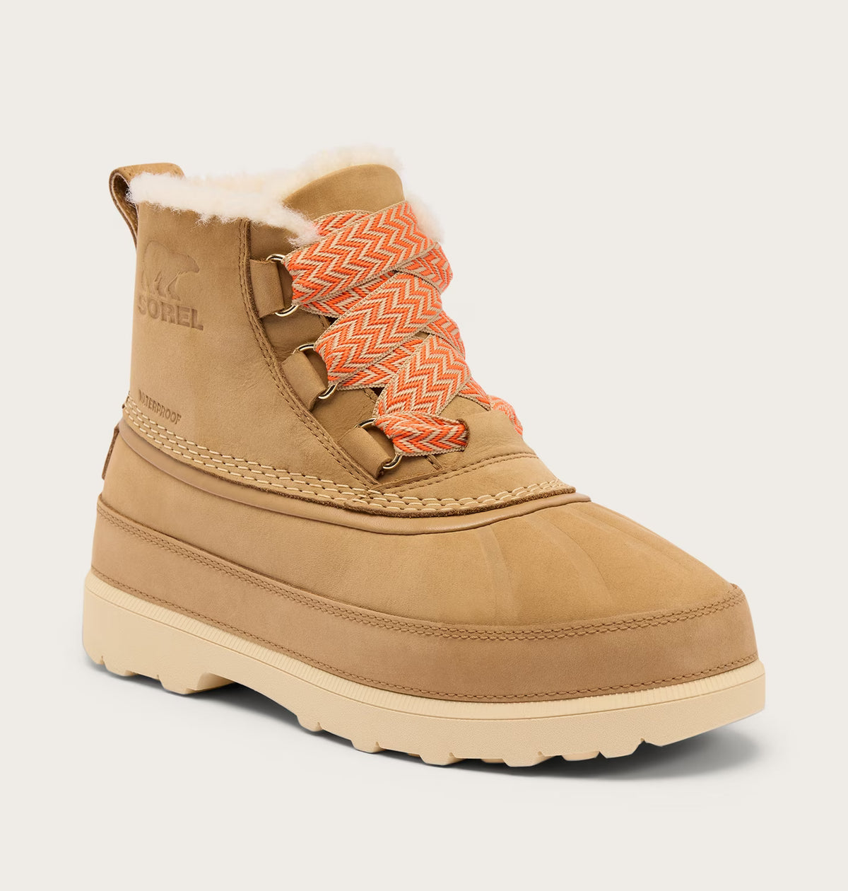 Sorel Women's Ambler Fireside Chukka Waterproof Boot in Caribou Buff, Caribou Beige