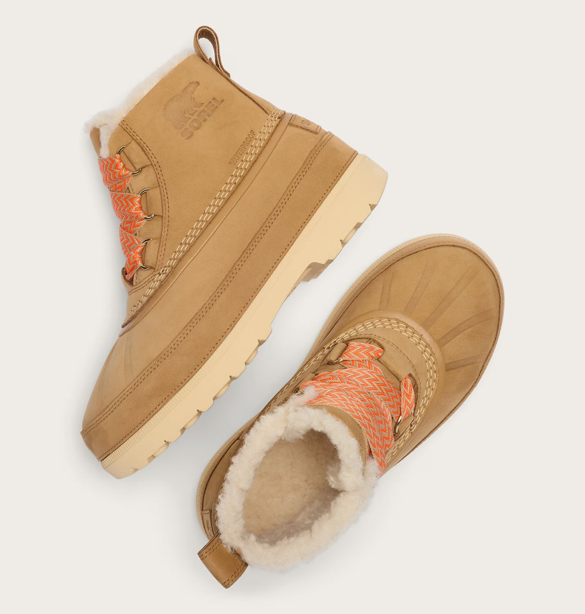 Sorel Women's Ambler Fireside Chukka Waterproof Boot in Caribou Buff, Caribou Beige