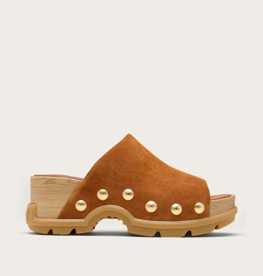 Sorel Women's Roam'n Heeled Slide Sandal in Iced Tea/Gum