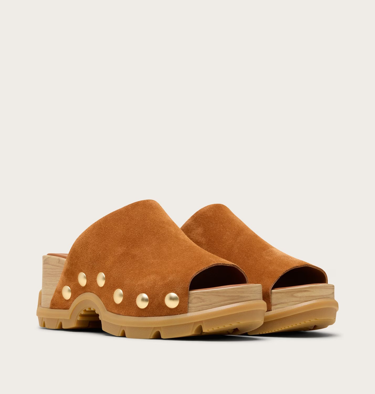 Sorel Women's Roam'n Heeled Slide Sandal in Iced Tea/Gum