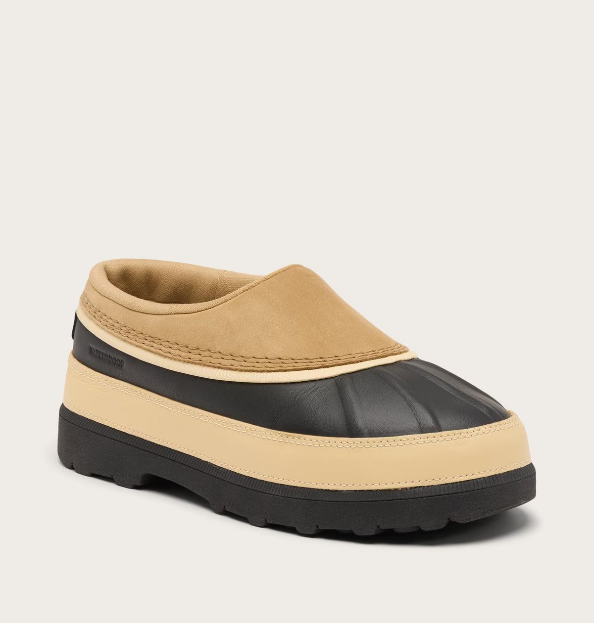 Sorel Women's Ambler Waterproof Slip On Clog in Caribou Buff/Black