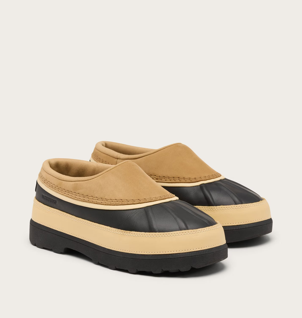 Sorel Women's Ambler Waterproof Slip On Clog in Caribou Buff/Black