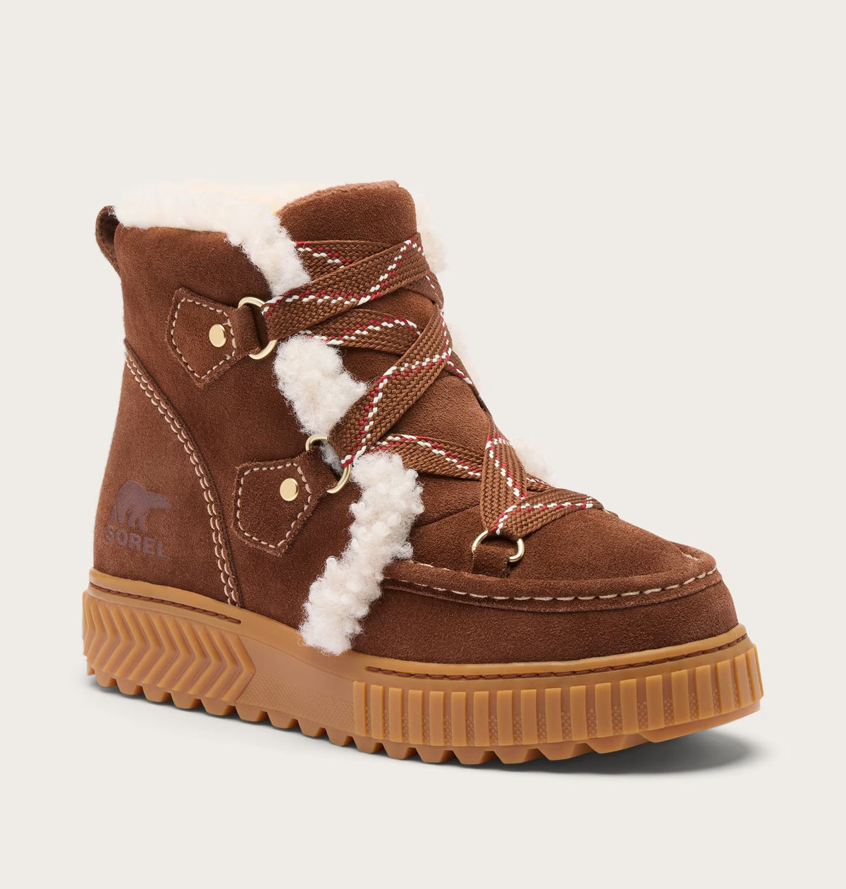 Sorel Women's Ona Ave Alpine Plus Waterproof Winter Boot in Dark Auburn/Gum