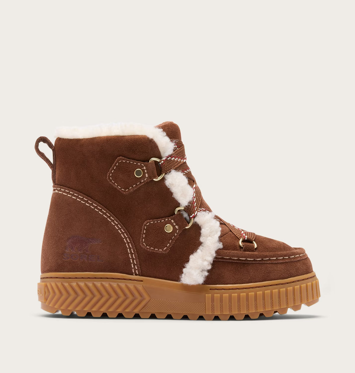 Sorel Women's Ona Ave Alpine Plus Waterproof Winter Boot in Dark Auburn/Gum