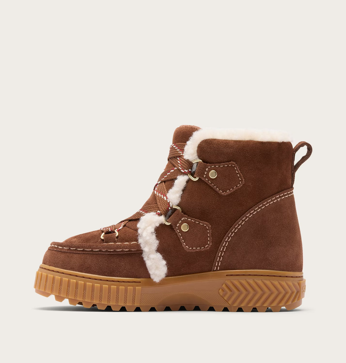 Sorel Women's Ona Ave Alpine Plus Waterproof Winter Boot in Dark Auburn/Gum