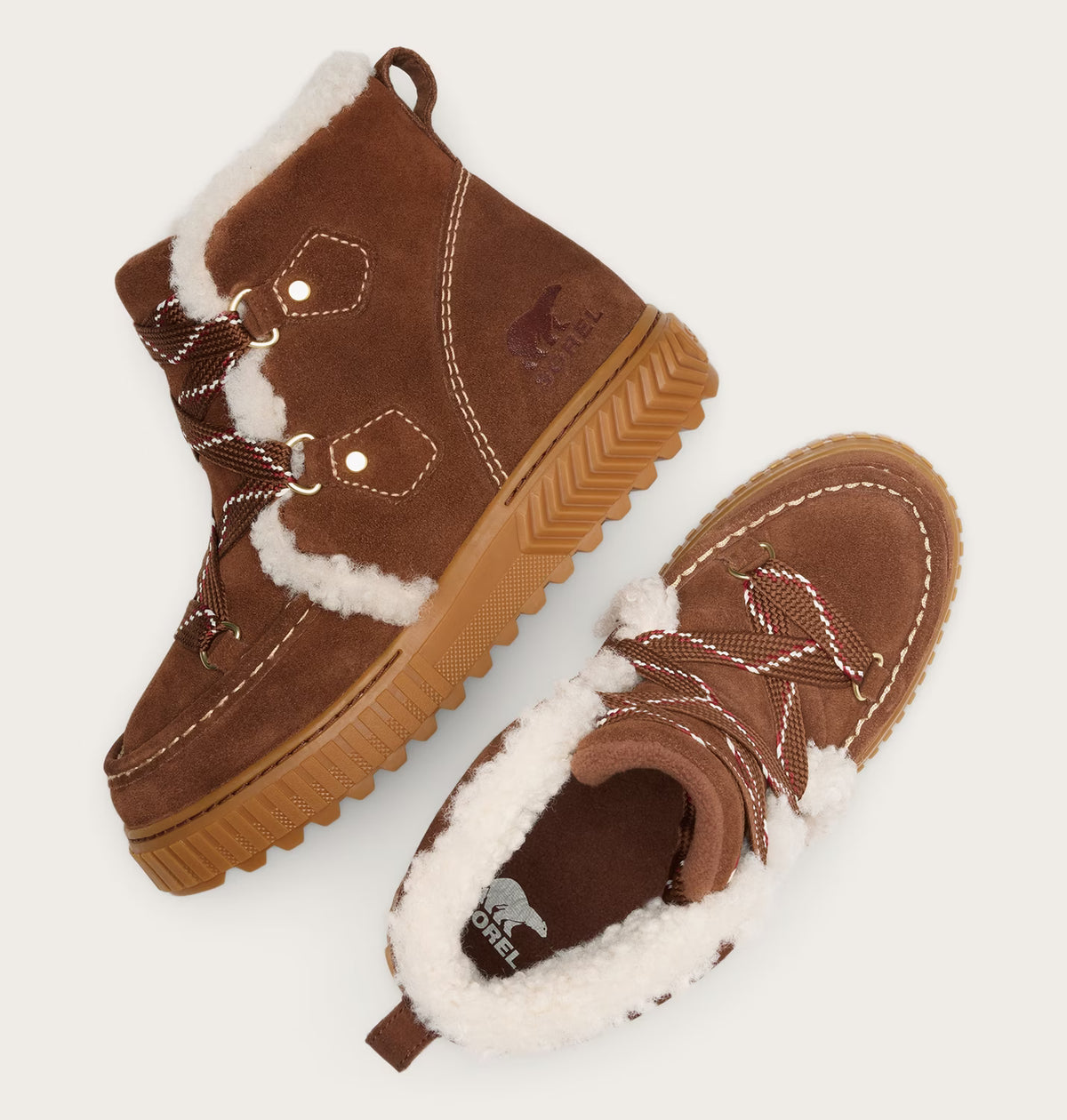 Sorel Women's Ona Ave Alpine Plus Waterproof Winter Boot in Dark Auburn/Gum