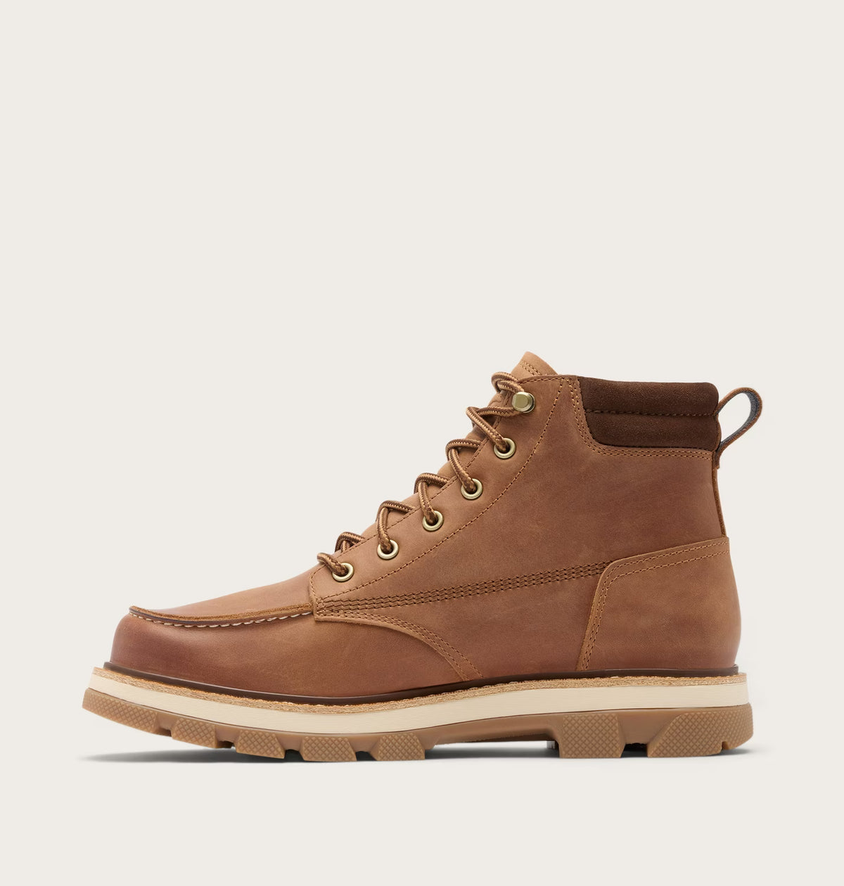 Sorel Men's Lark-47 Moc Toe Waterproof Boot in Velvet Tan/Tobacco