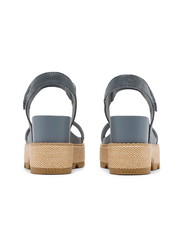 Sorel Women's Joanie IV Y Strap Wedge Sandal in Ash Gray/Gum