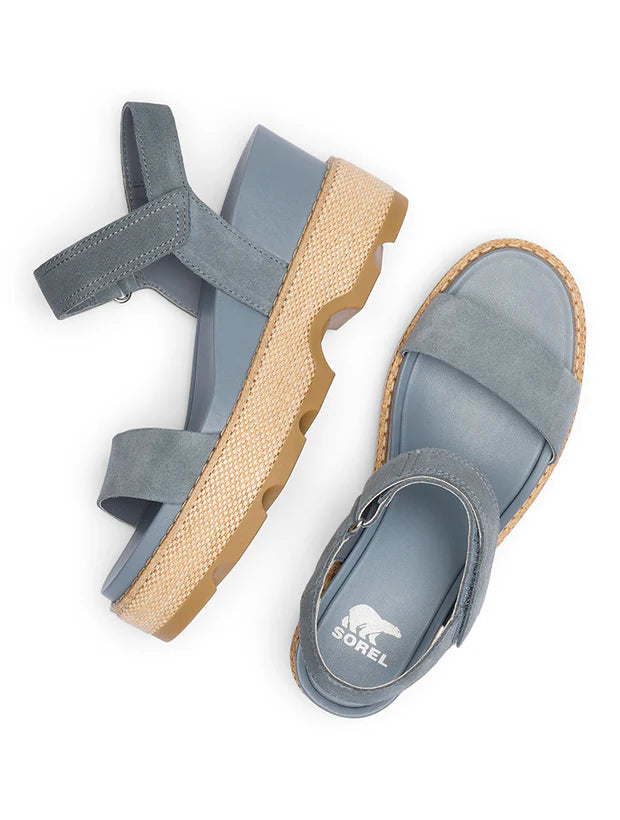 Sorel Women's Joanie IV Y Strap Wedge Sandal in Ash Gray/Gum