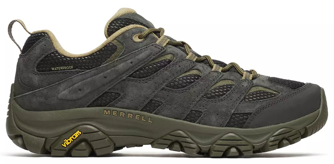Merrell Men's Moab 3 Waterproof Hiking Shoe in Black/Beluga