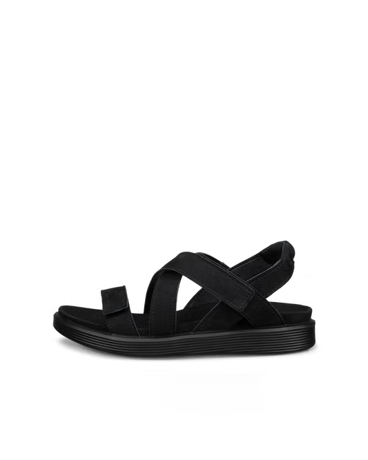 Ecco Women's Soft Sandal in Black Nubuck