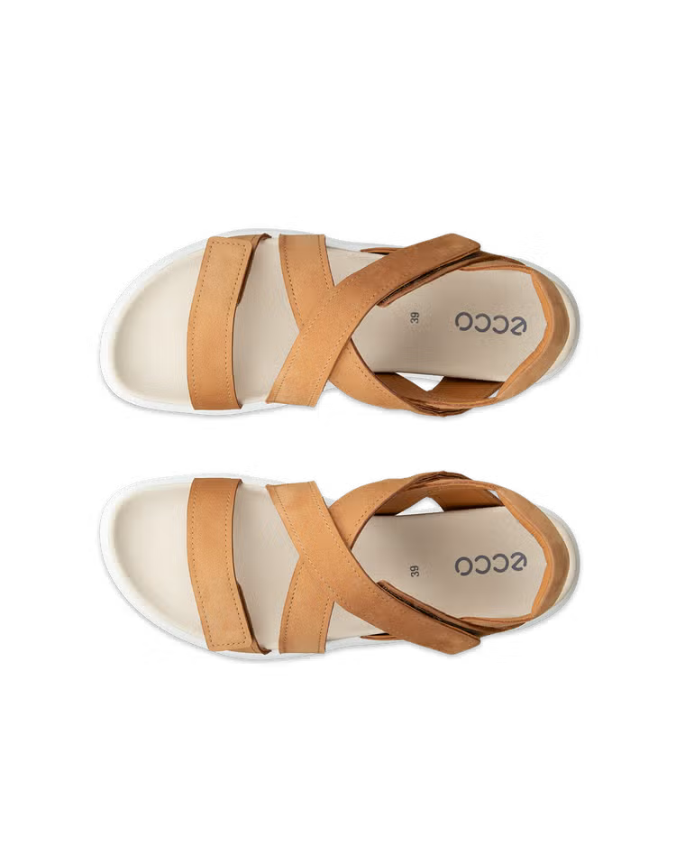 Ecco Women's Soft Sandal in Lion Tan Nubuck