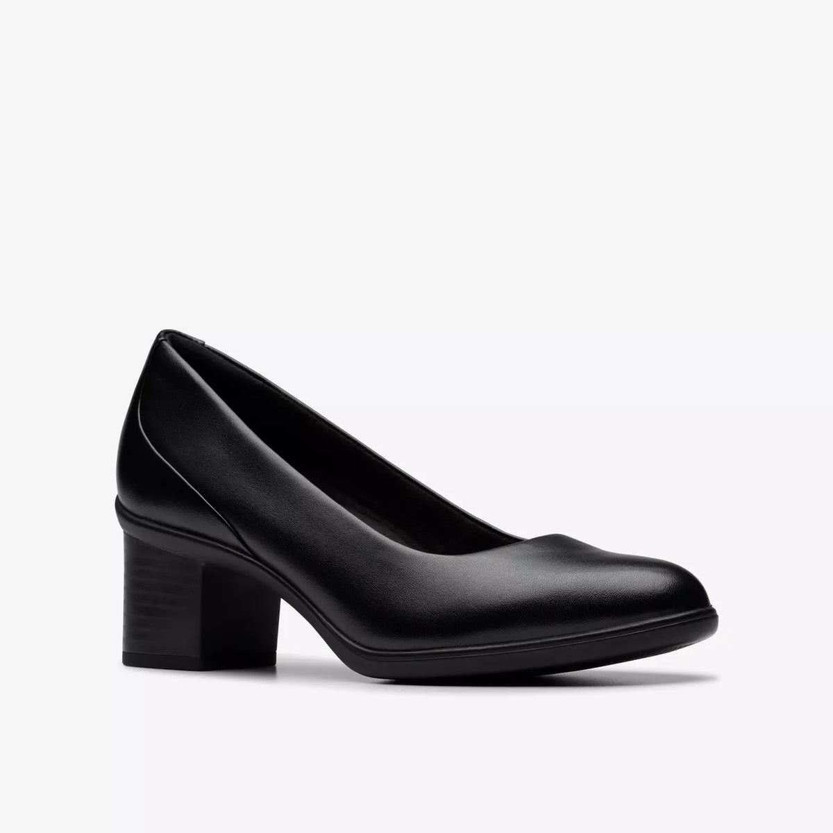 Clarks Women's Shaya Poppy Heeled Pump in Black