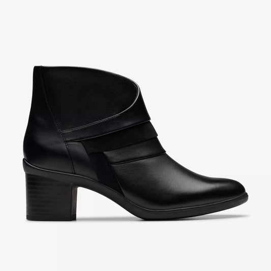 Clarks Women's Shaya Sky Heeled Ankle Boot in Black