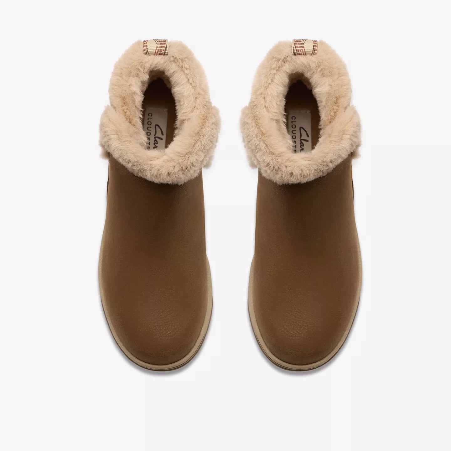 Clarks Women's Breeze Fur Boot in Dark Tan Combination