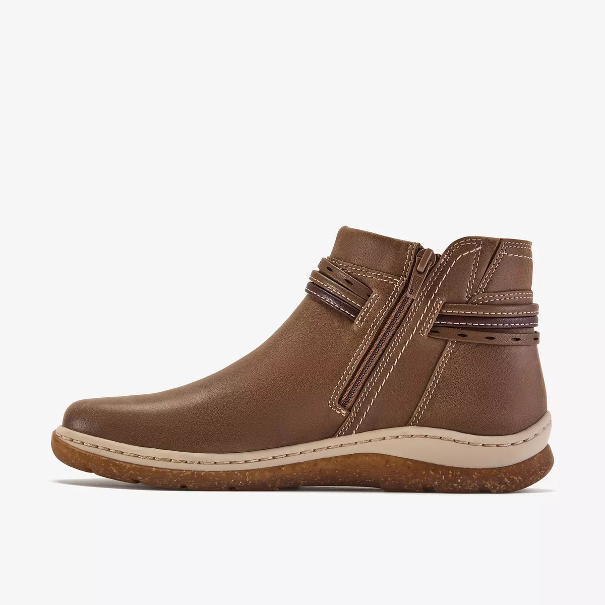 Clarks Women's Orlene Roam Side Zip Boot in Walnut