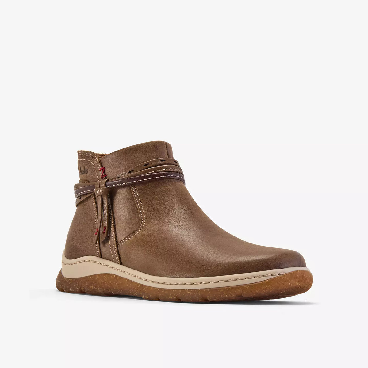 Clarks Women's Orlene Roam Side Zip Boot in Walnut