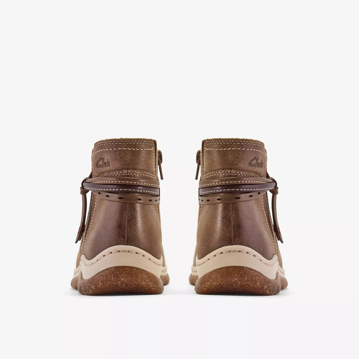 Clarks Women's Orlene Roam Side Zip Boot in Walnut